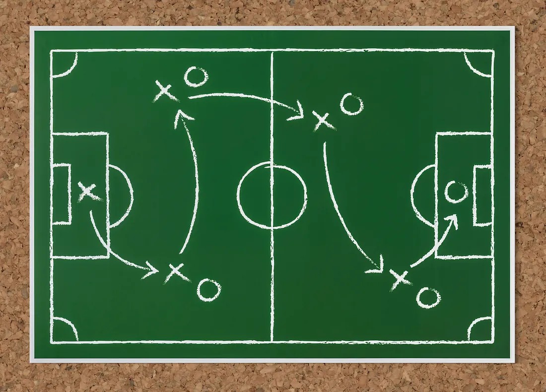 A game plan on the board — strategy over instruction